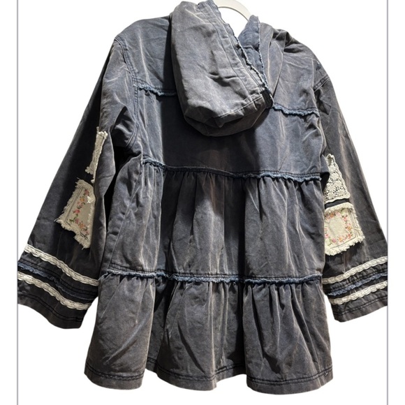 POL Utility Embellished Patchwork Pea Coat NWOT - Picture 4 of 9